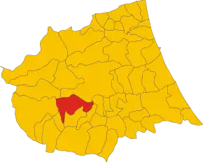 Poziția localității Montorio al Vomano