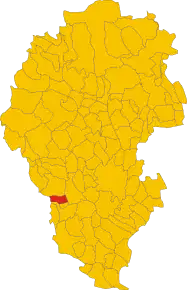 Poziția comunei în cadrul provinciei