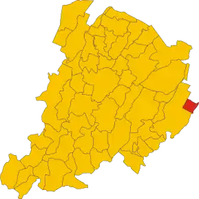 Poziția localității Mordano