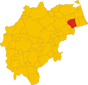 Poziția comunei în cadrul provinciei