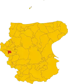 Poziția comunei în cadrul provinciei