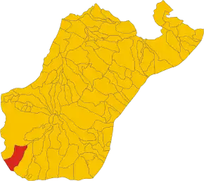 Poziția comunei în cadrul provinciei