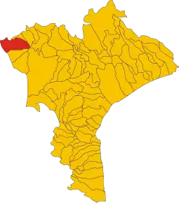 Poziția comunei în cadrul provinciei