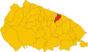 Poziția comunei în cadrul provinciei