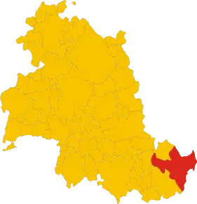 Poziția comunei în cadrul provinciei