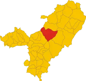 Poziția comunei în cadrul provinciei