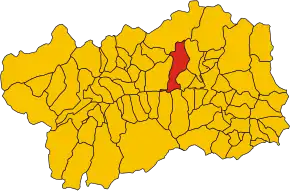 Poziția comunei în cadrul provinciei