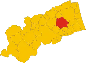 Poziția comunei în cadrul provinciei