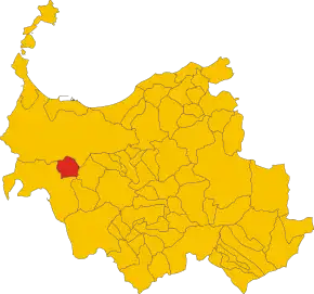 Poziția comunei în cadrul provinciei