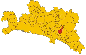 Poziția comunei în cadrul provinciei