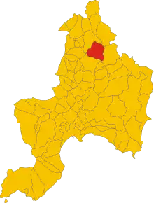 Poziția comunei în cadrul provinciei