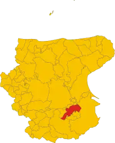 Poziția comunei în cadrul provinciei