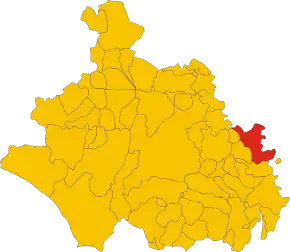 Poziția comunei în cadrul provinciei