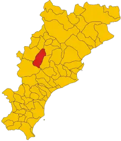 Poziția comunei în cadrul provinciei