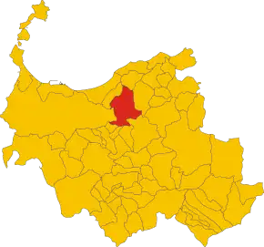 Poziția comunei în cadrul provinciei