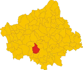 Poziția comunei în cadrul provinciei