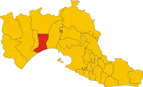 Poziția comunei în cadrul provinciei