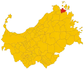 Poziția comunei în cadrul provinciei