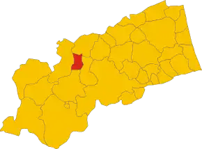 Poziția comunei în cadrul provinciei