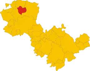 Poziția comunei în cadrul provinciei