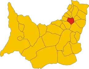 Poziția comunei în cadrul provinciei