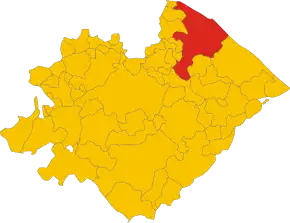 Poziția comunei în cadrul provinciei