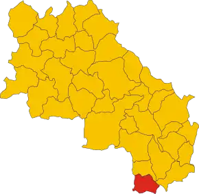 Localizarea Piancastagnaio în Provincia Siena