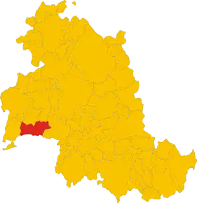 Poziția comunei în cadrul provinciei