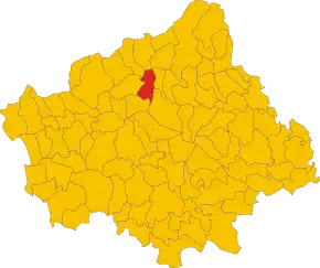 Poziția comunei în cadrul provinciei