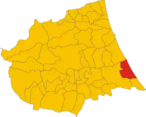 Poziția localității Pineto