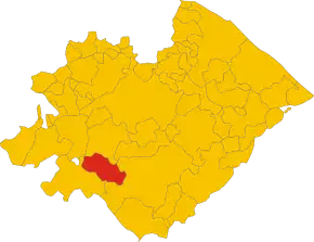 Poziția comunei în cadrul provinciei