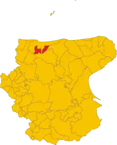 Poziția comunei în cadrul provinciei