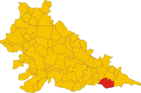 Poziția localității Poggio Rusco