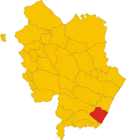 Poziția comunei în cadrul provinciei