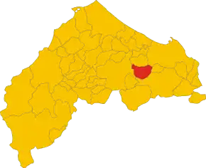 Poziția comunei în cadrul provinciei