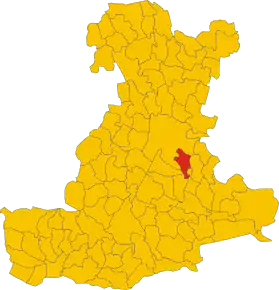 Poziția comunei în cadrul provinciei