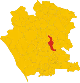 Poziția comunei în cadrul provinciei