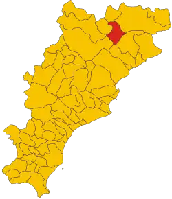 Poziția comunei în cadrul provinciei