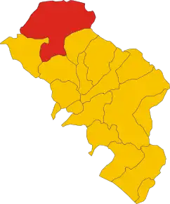 Localizarea Pontremoli în Provincia Massa-Carrara