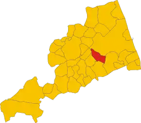 Poziția comunei în cadrul provinciei