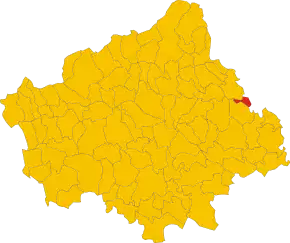 Poziția comunei în cadrul provinciei