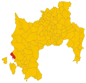 Poziția comunei în cadrul provinciei