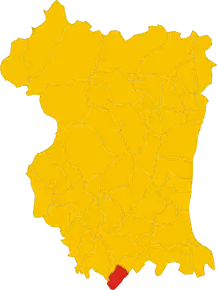 Poziția comunei în cadrul provinciei