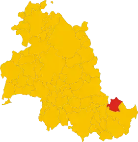 Poziția comunei în cadrul provinciei