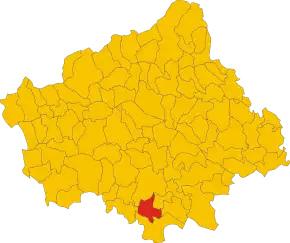 Poziția comunei în cadrul provinciei