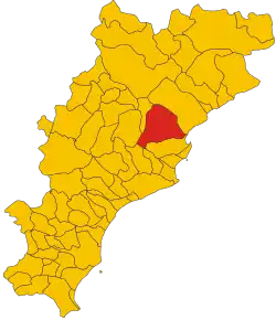 Poziția comunei în cadrul provinciei