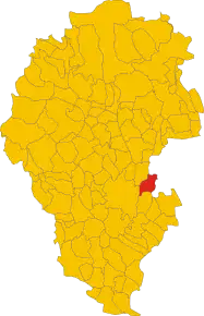 Poziția comunei în cadrul provinciei