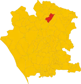 Poziția comunei în cadrul provinciei
