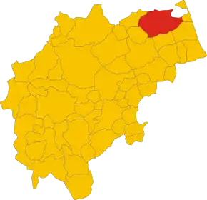 Poziția comunei în cadrul provinciei