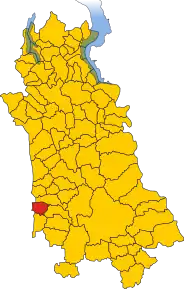 Poziția localității Recetto